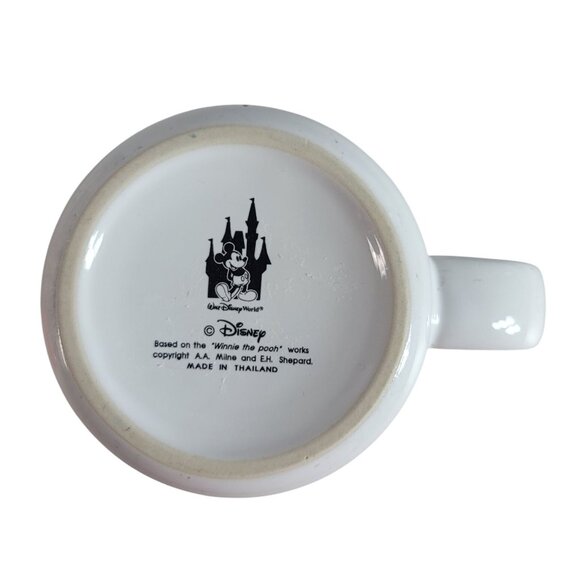 Walt Disney World Winnie The Pooh Mug Cream Smiling & Peeking Yellow Interior - Picture 7 of 10